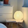 Japanese table lamp with rice paper shade for cozy ambiance