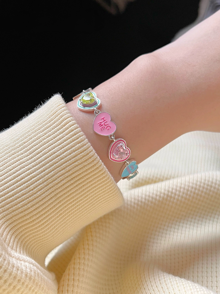 Inspirational multicolored heart bracelet