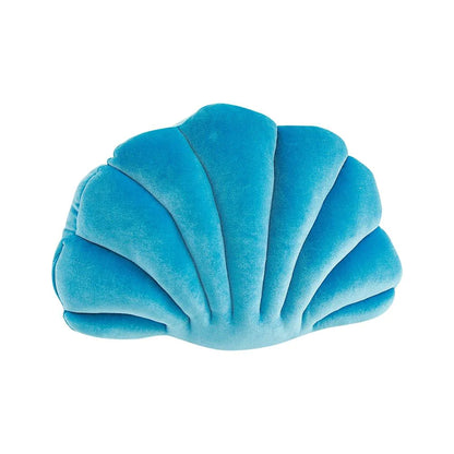 Mermaidcore-inspired velvet throw pillow with intricate sea shell design.