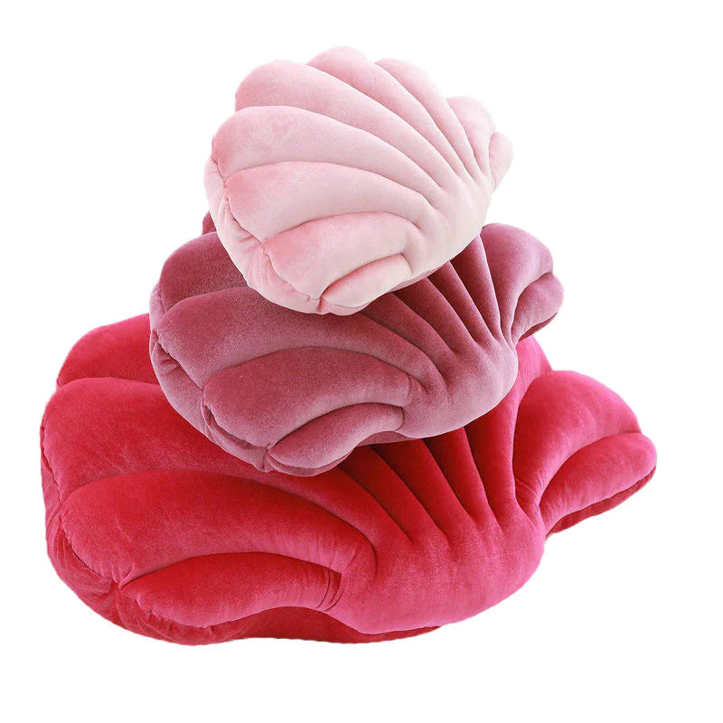 Sea shell velvet throw pillow, a luxurious addition to your mermaidcore bedroom decor.