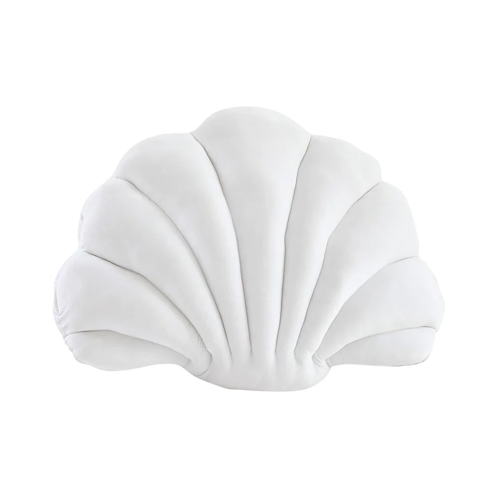 Velvet throw pillow featuring a whimsical sea shell motif, perfect for mermaidcore decor.