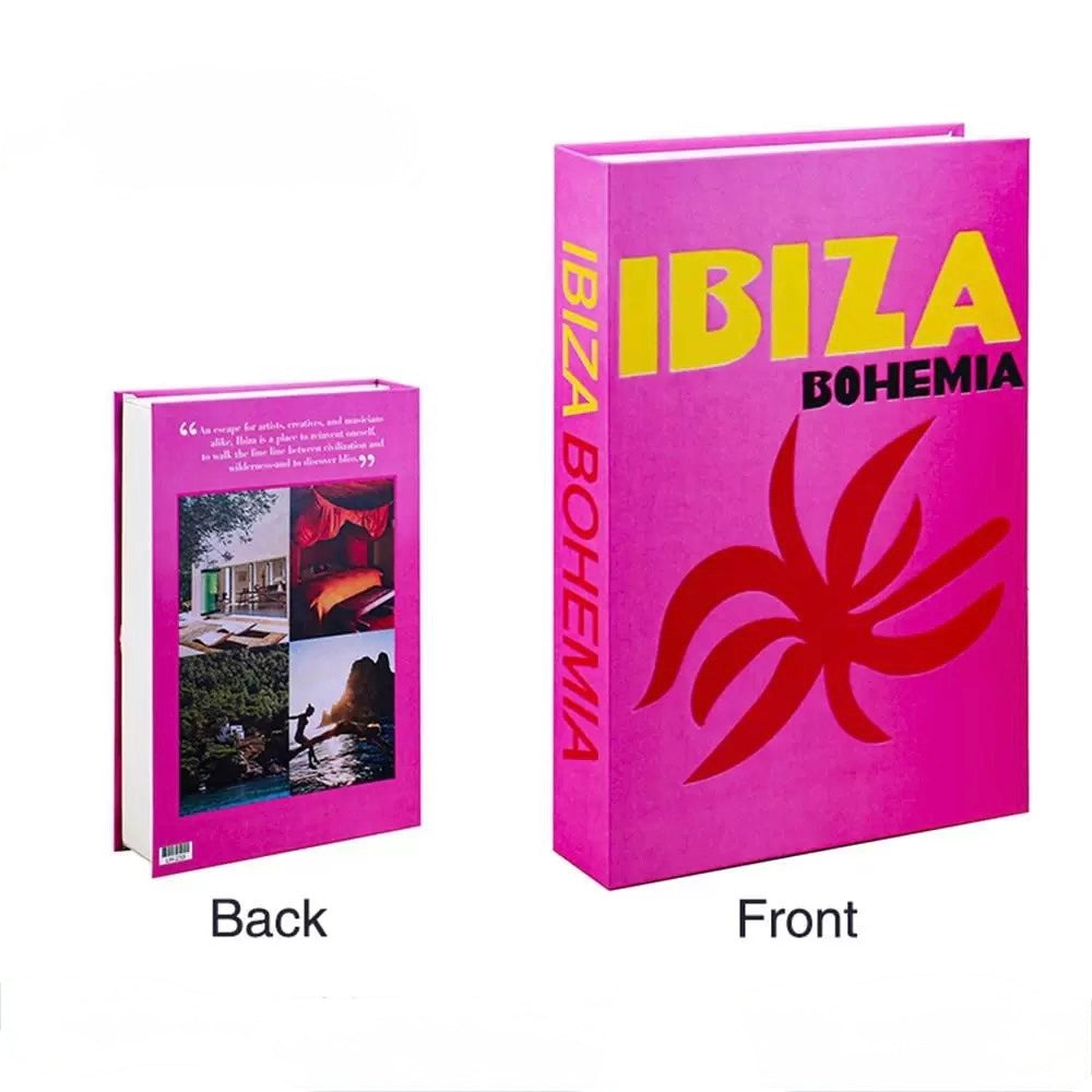 Pastel pink and blue Miami Beach decorative book resting on a white desk.