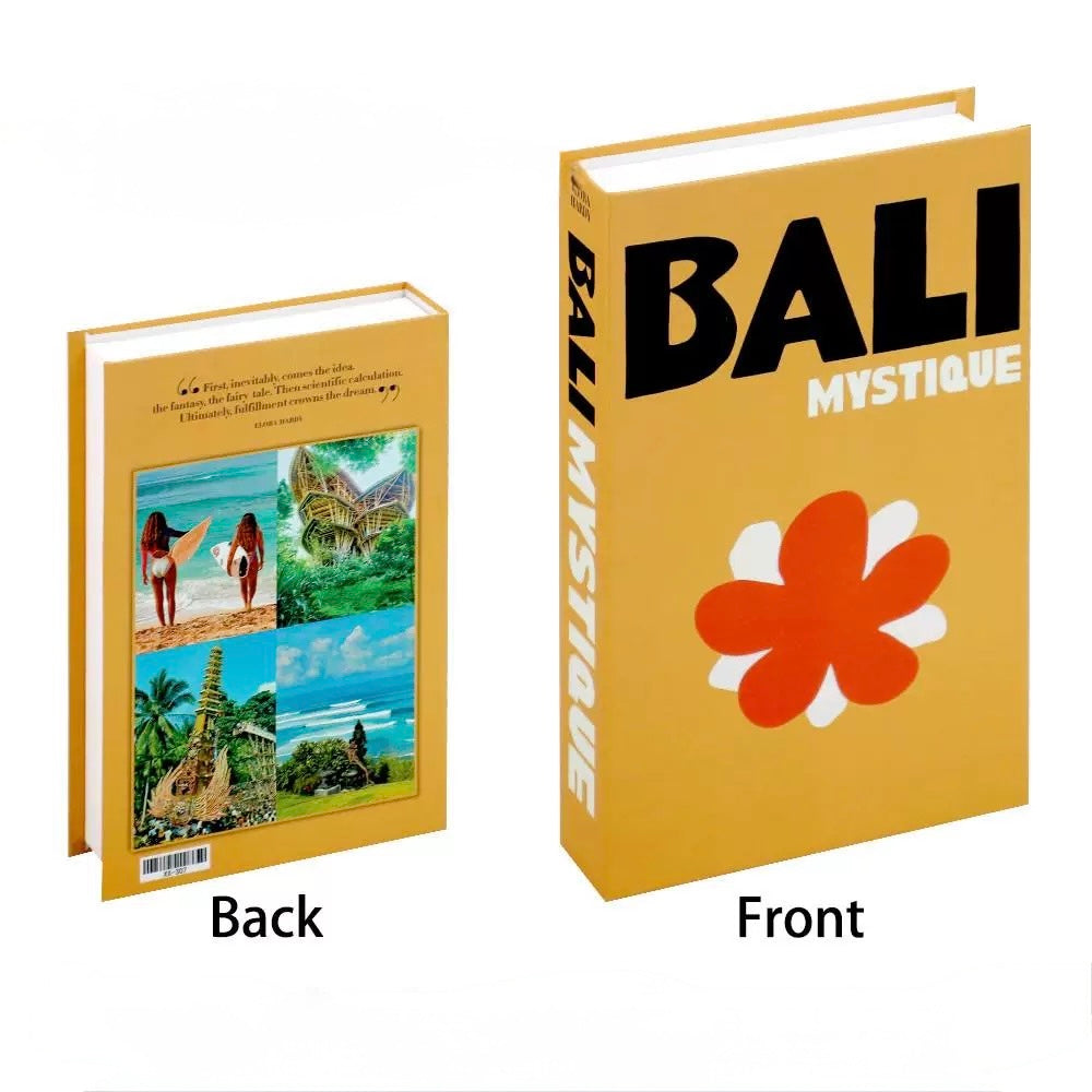 Colorful room corner styled with faux book stack, tulips, and minimalistic tray.