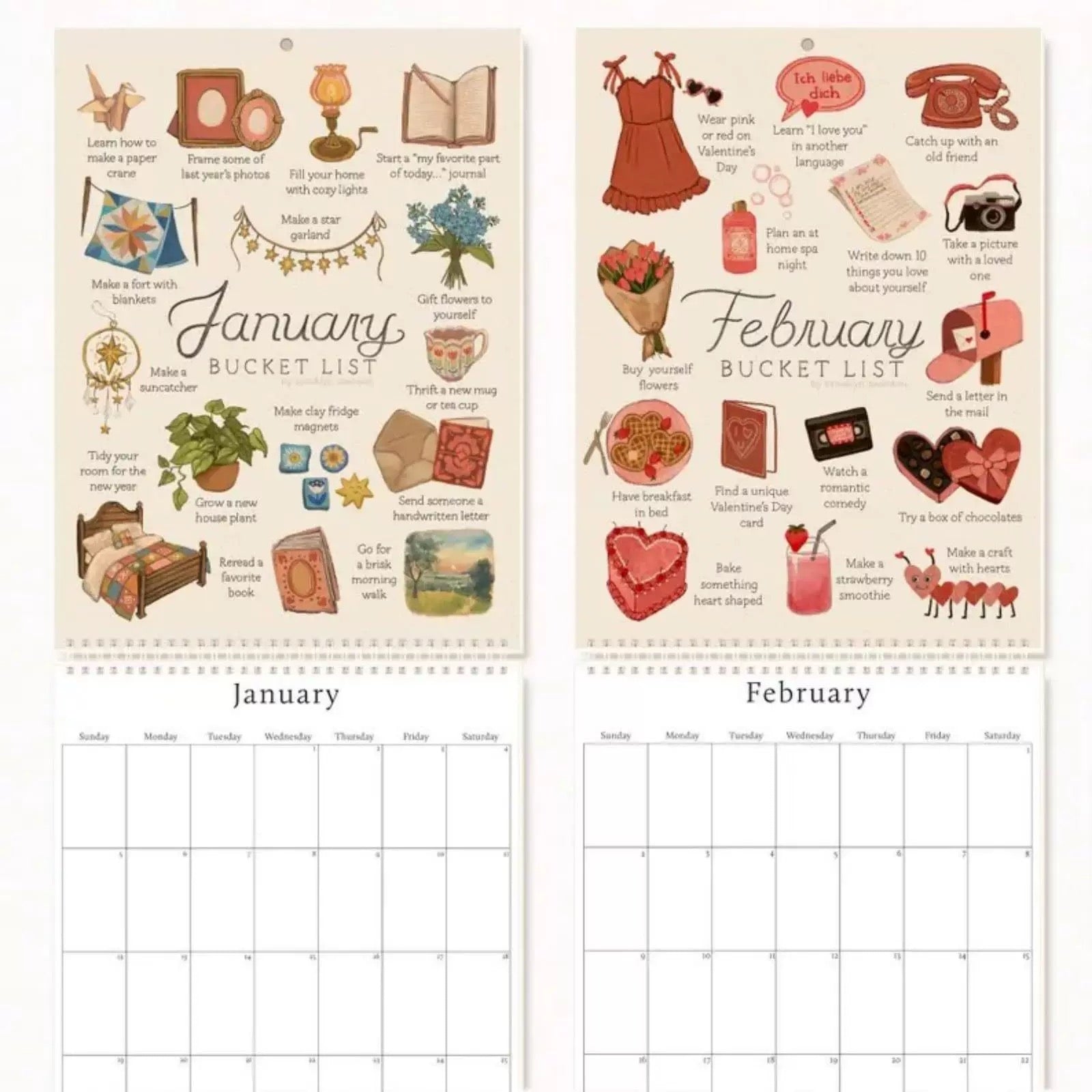 Aesthetic Korean design desk calendar for organization