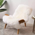 Silky shaggy white sheepskin area rug for living room