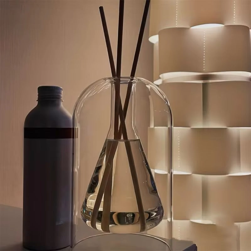 Fragrance oil diffuser bottle with a minimalist design for home decor