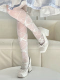 Kawaii platform heels with bow detail in pink, white, and black