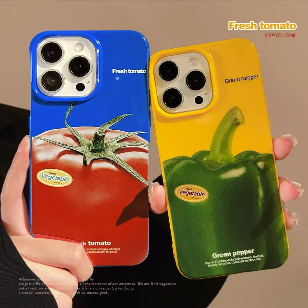 Tomato art iPhone cover with fresh veggie style