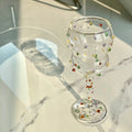 Unique studded gemstone wine glass for bar decor