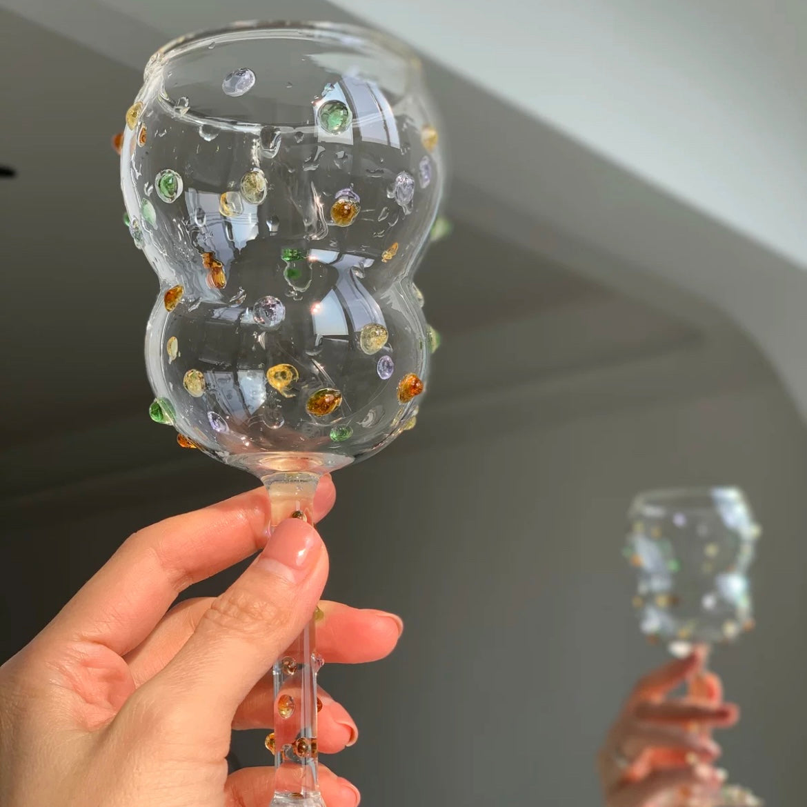 Artistic gemstone wine glass for Christmas gifts