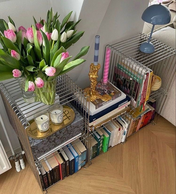 Modern metal floating shelf for living room decor