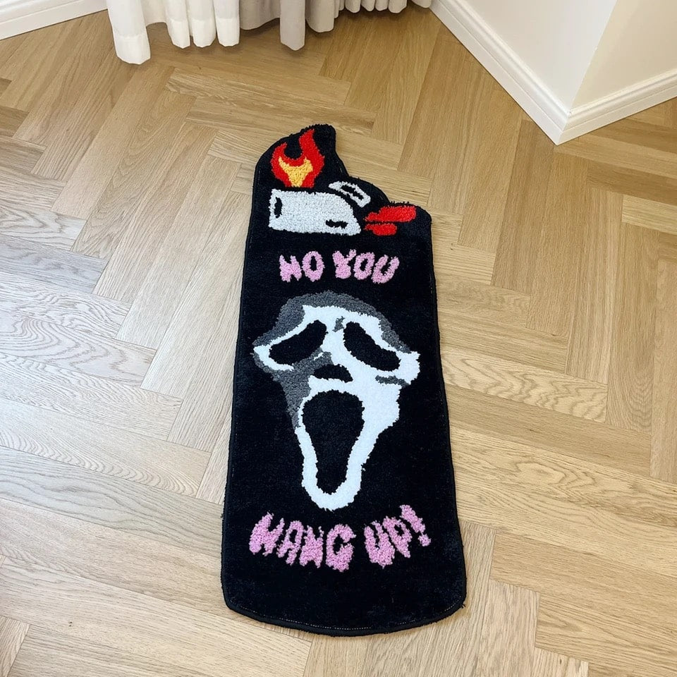 Ghost Tufted Rug - Handmade Halloween Decor with Ghostface