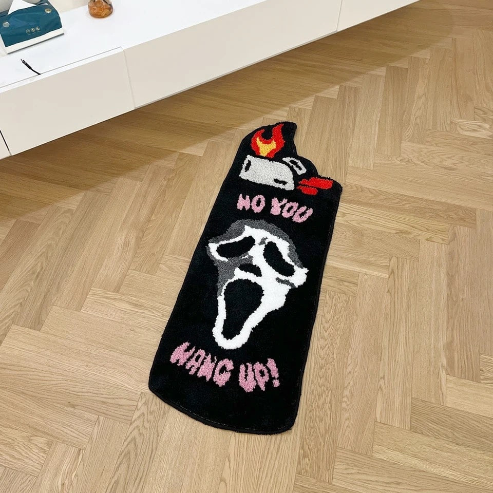Ghost Tufted Rug - Handmade Halloween Decor with Ghostface