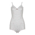 Women’s floral lace bodysuit, ideal for loungewear and cute coquette pajamas.