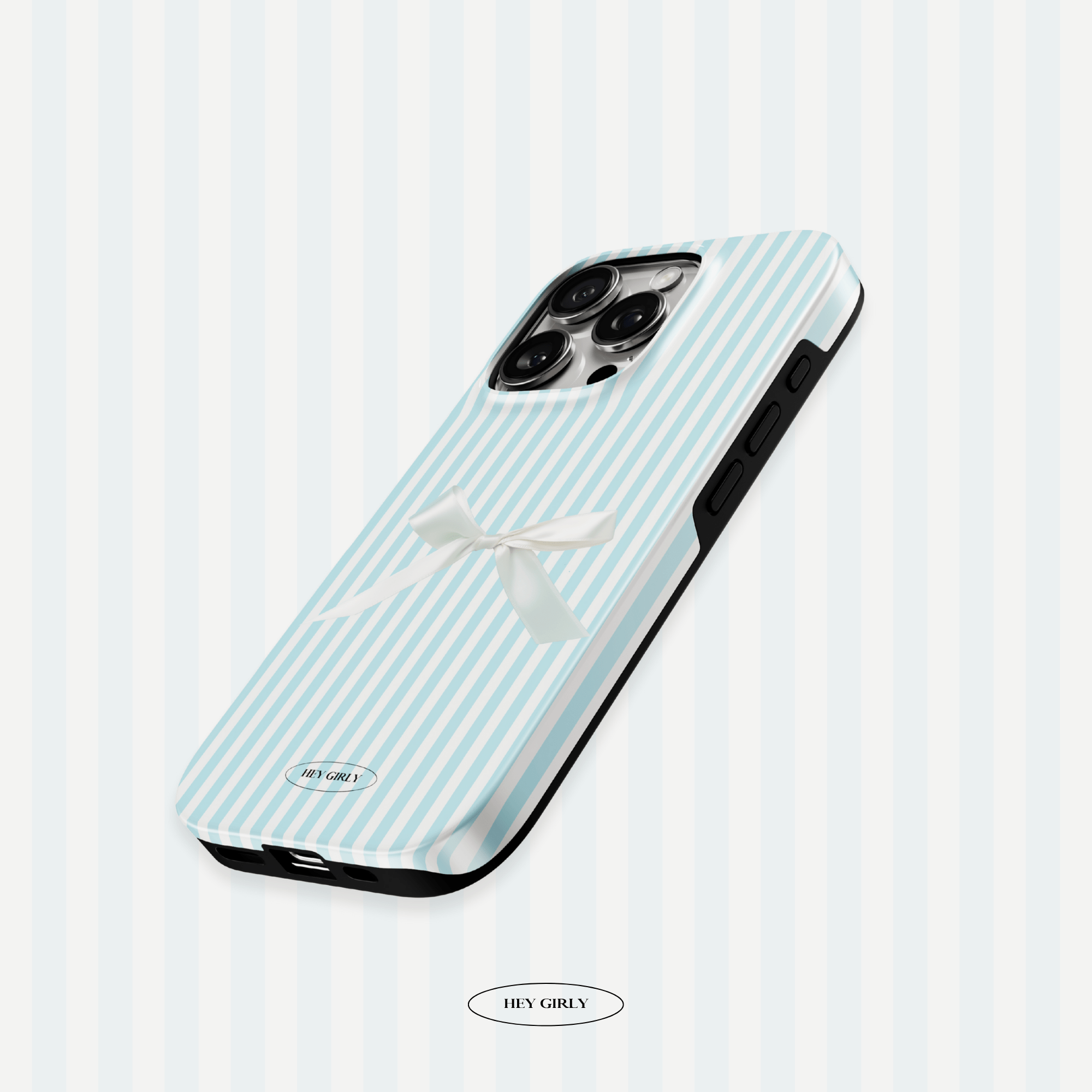 Coquette aesthetic phone case with sweet blue pattern