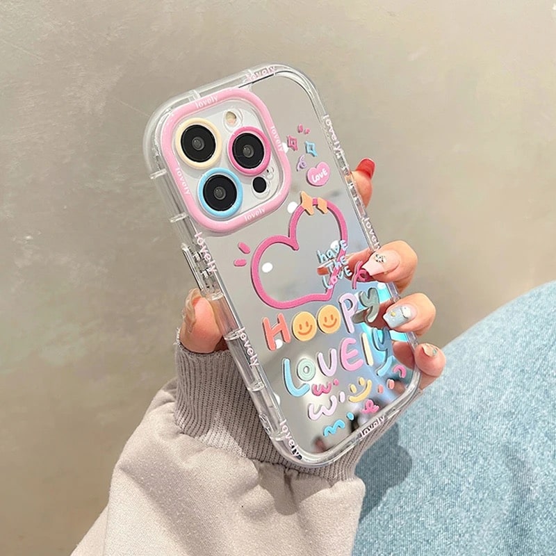 Kawaii Mirror iPhone Case – Cute Heart-Shaped Back Cover – The Feelz Kawaii Mirror iPhone Case – Cute Heart-Shaped Back Cover – The Feelz