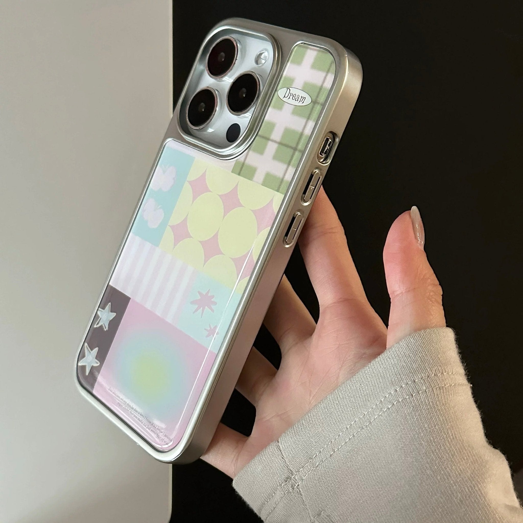 Cute and colorful phone case for iPhone, styled for Korean and soft girl fashion