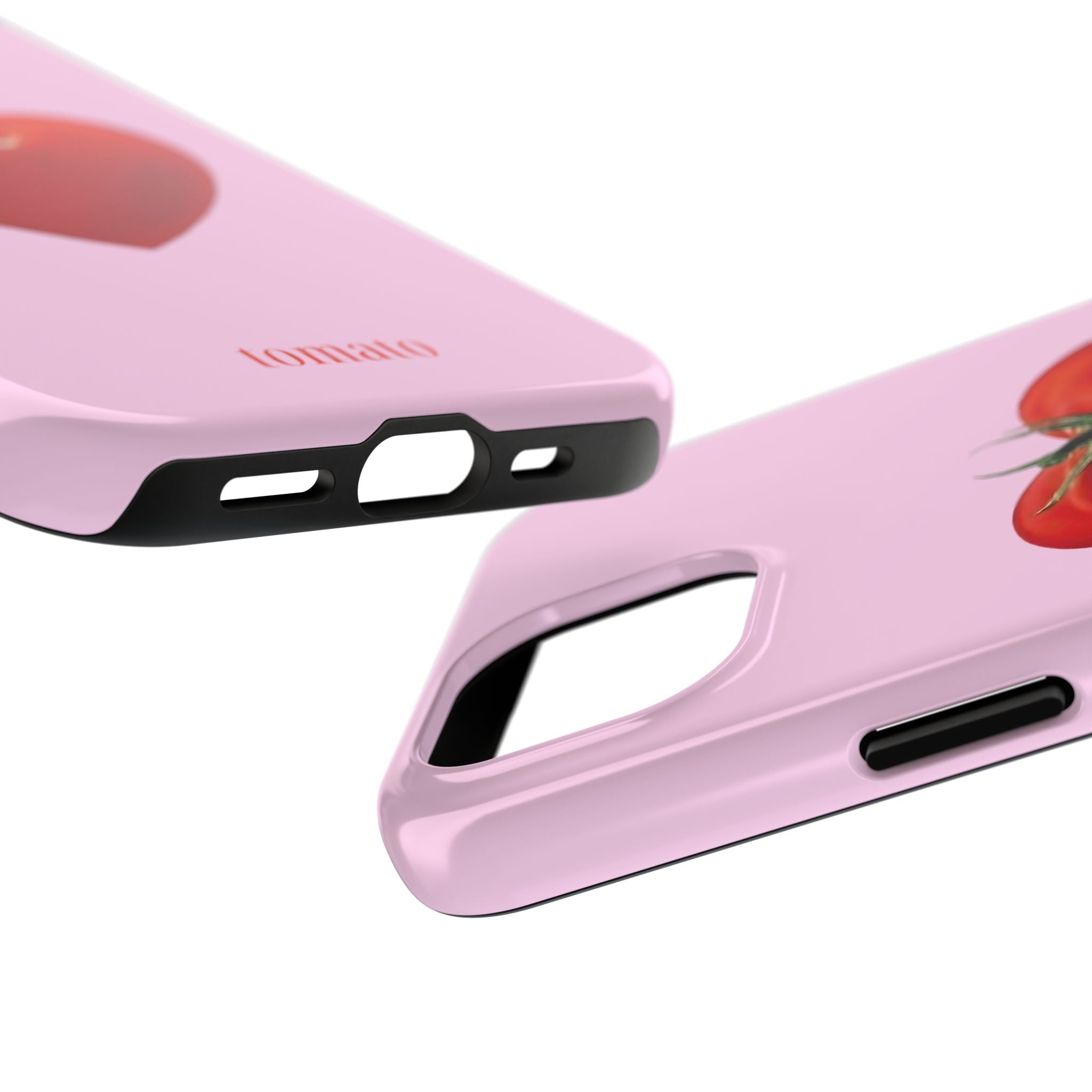 Glossy pink phone case in coquette aesthetic style