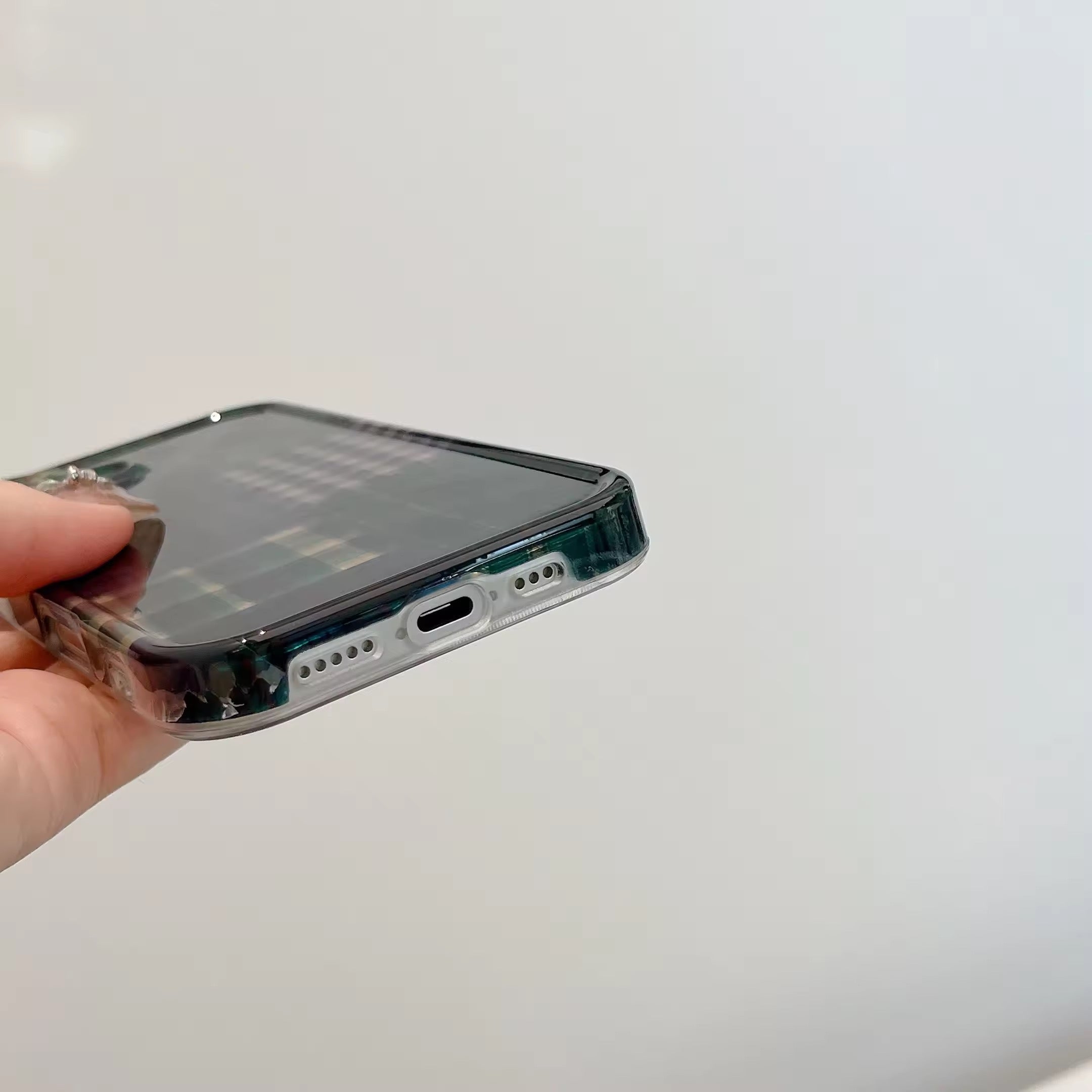 Aesthetic phone case with layered checkerboard design