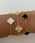 Close-up of the Clover Bracelet with 18K gold plating