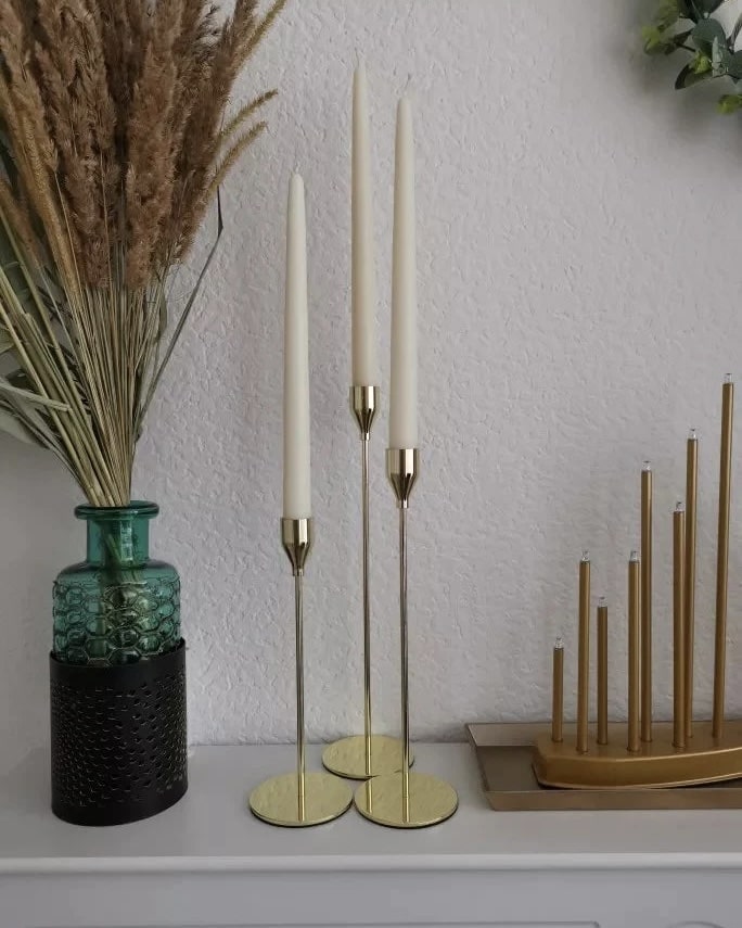 Handcrafted metal candlesticks for wedding decor