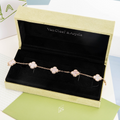 Gift for her - dainty gold clover bracelet