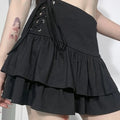 Streetwear black mini skirt for goth aesthetic