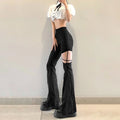 Gothic Clothing Flare Pants with Lace