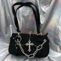 Retro large capacity tote with cross design