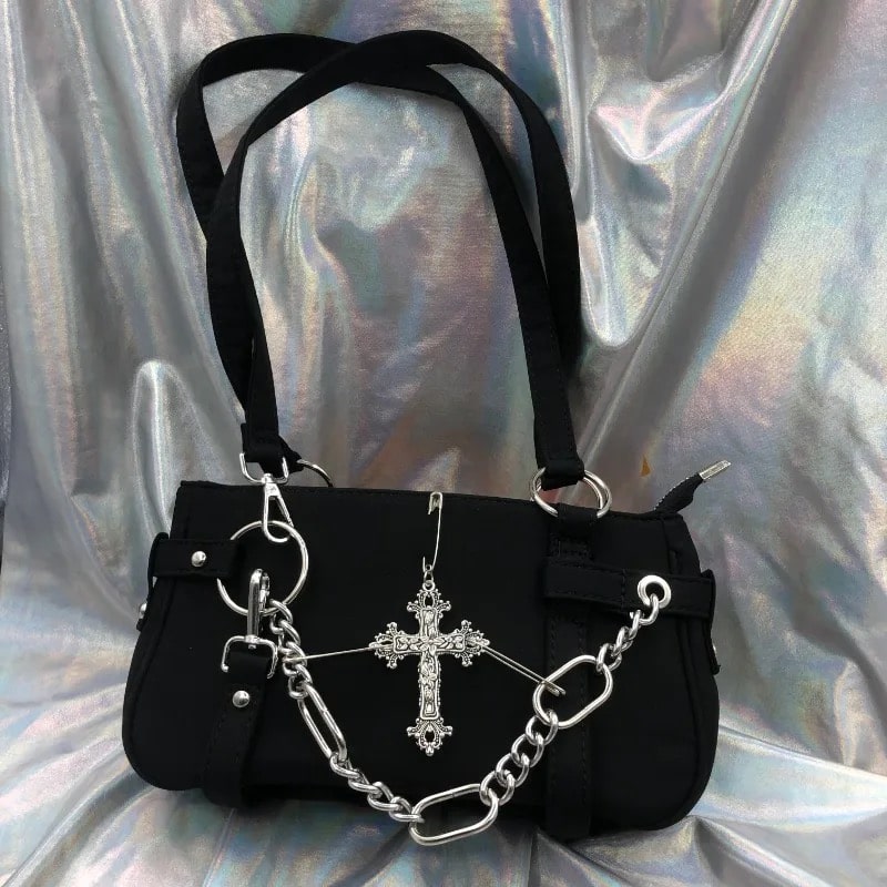 Retro large capacity tote with cross design