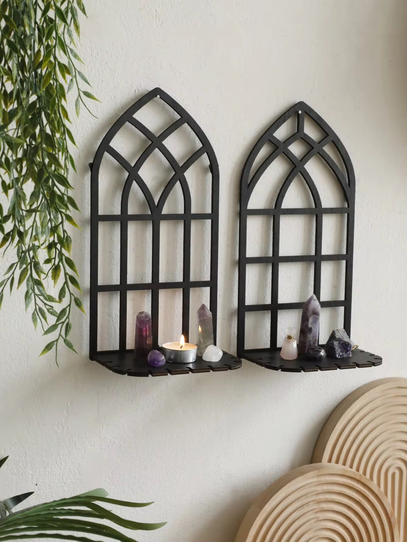 Vintage wall shelf for gothic room accents