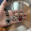 Halloween-themed gothic heart pendant necklace