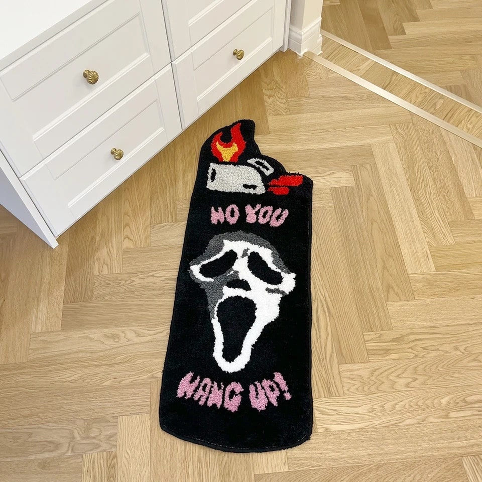 Cute Ghost Rug Ghost Tufted Rug - Handmade Halloween Decor with Ghostface