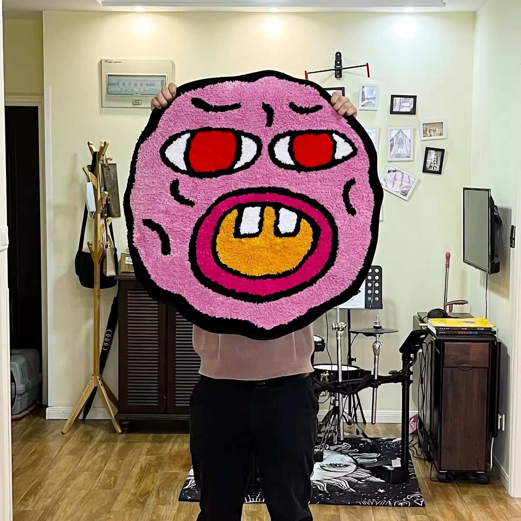 Cherry Bomb Pink Tufted Rug โ Kawaii Bedroom Decor โ The Feelz
