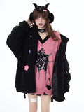 Harajuku fashion pullover with a V-neck design