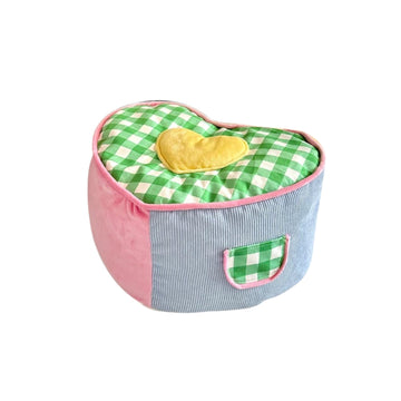 Danish pastel heart pouf seat styled in a soft girl bedroom Canada Toronto