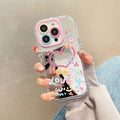 Stylish kawaii mirror phone case for iPhone models 11-15