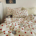 Romantic red heart bedding set, cute gift idea for her