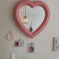 Romantic pink love heart mirror for dormitory room