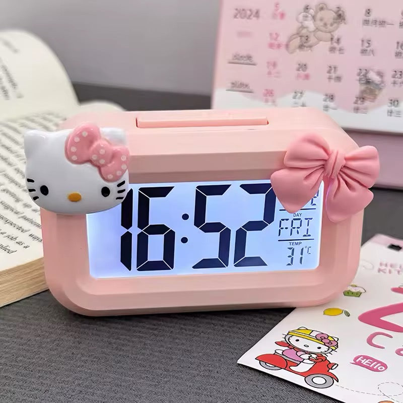 Hello Kitty pink alarm clock for kids' bedroom décor