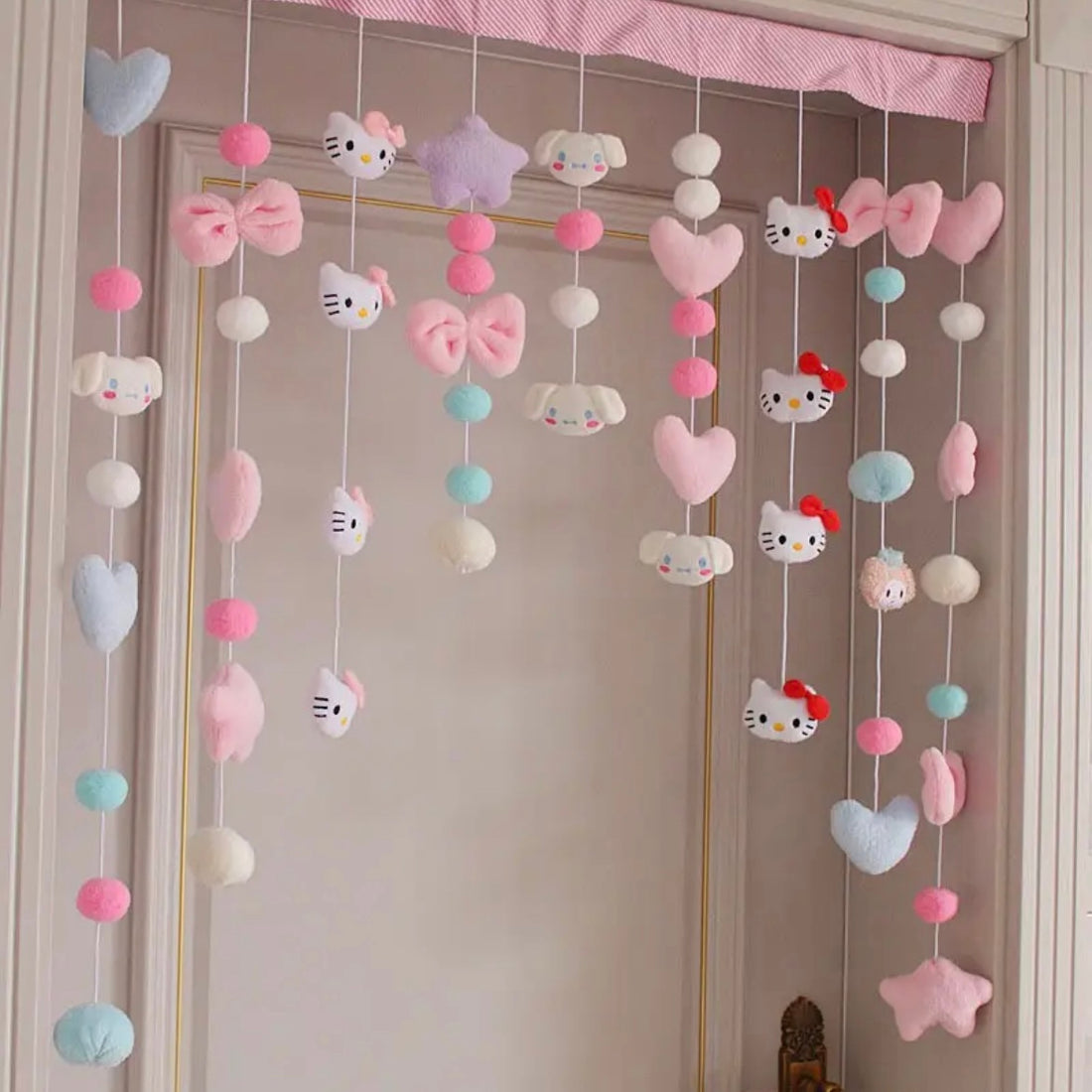 Hello Kitty door curtain set with My Melody theme