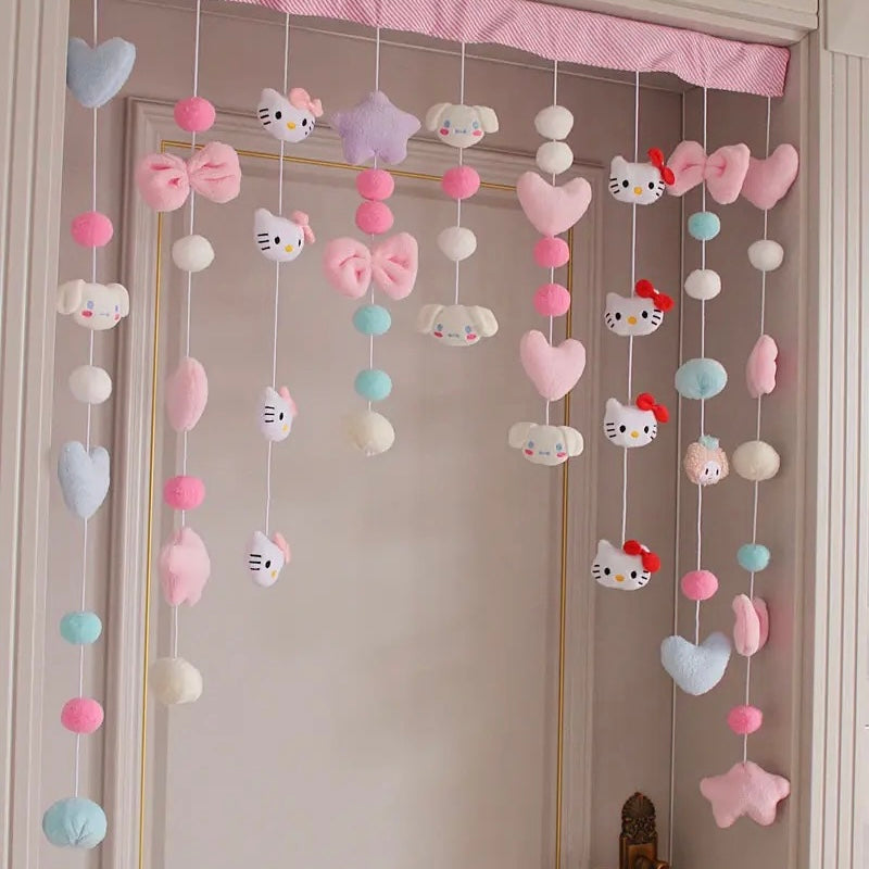 Glam style Hello Kitty door curtain with 9 strands