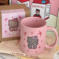 Hello Kitty pink ceramic mug, kawaii coffee cup for tea