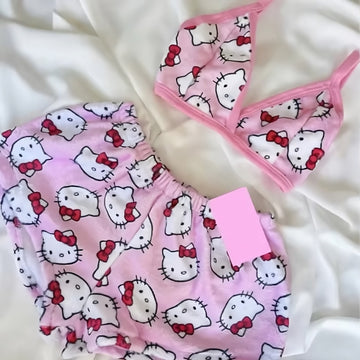 Hello Kitty pink pajamas two-piece sleepwear set