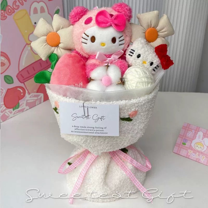 Kawaii Hello Kitty flower bouquet featuring My Melody for a thoughtful and artistic gift