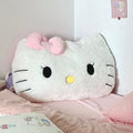 Ultra-soft and fluffy Hello Kitty plush pillow crafted with premium non-woven fabric for comfortable sofa and bed decor