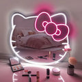 Cute Hello Kitty neon wall mirror for girls' bedrooms