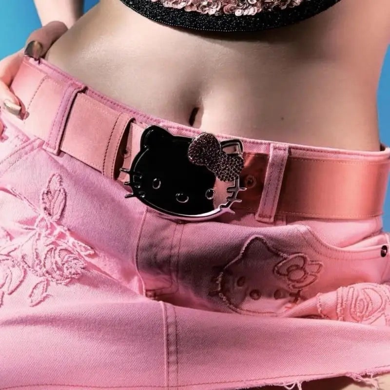 Hello Kitty Sanrio pink belt with water drop charm