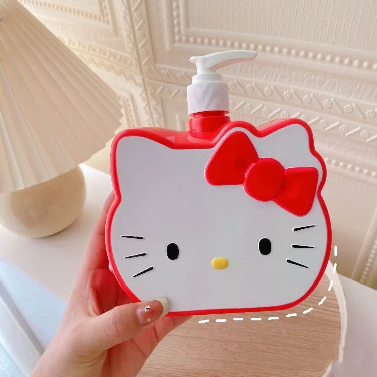 Kawaii Hello Kitty refillable dispenser for shampoo and lotion