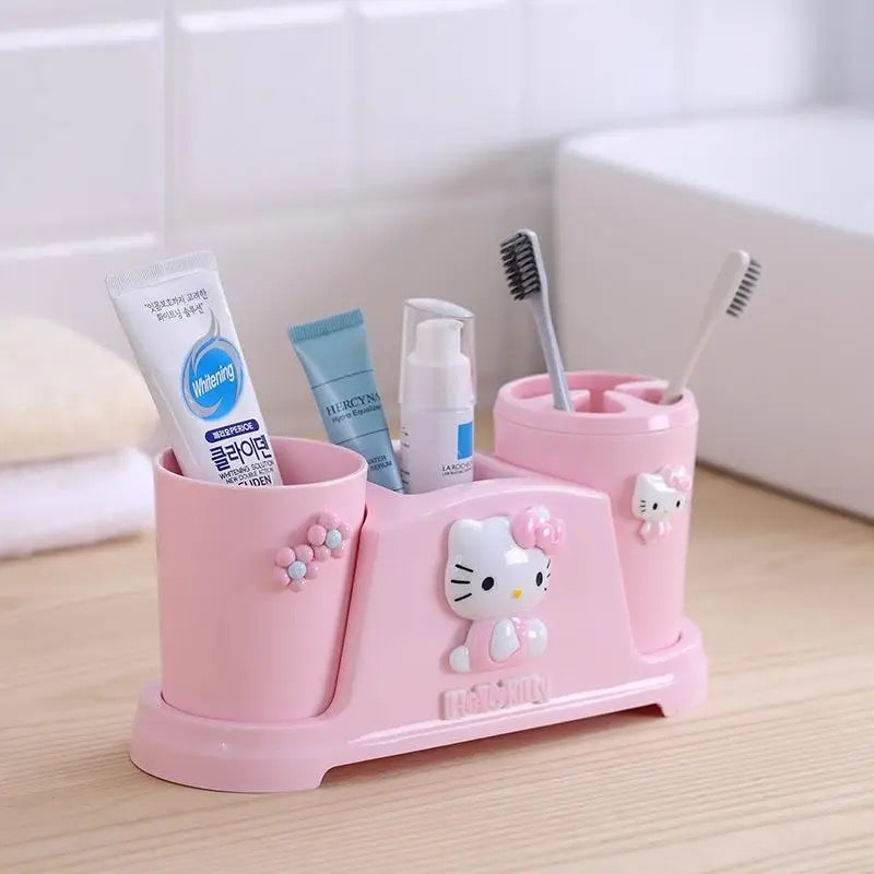 Sanrio Hello Kitty Toothbrush Holder Set – Kawaii Bathroom Accessories